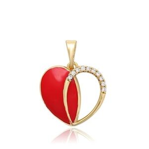 Half Enameled & Half Zircon Necklace | 14K Gold Plated Waterproof Jewelry